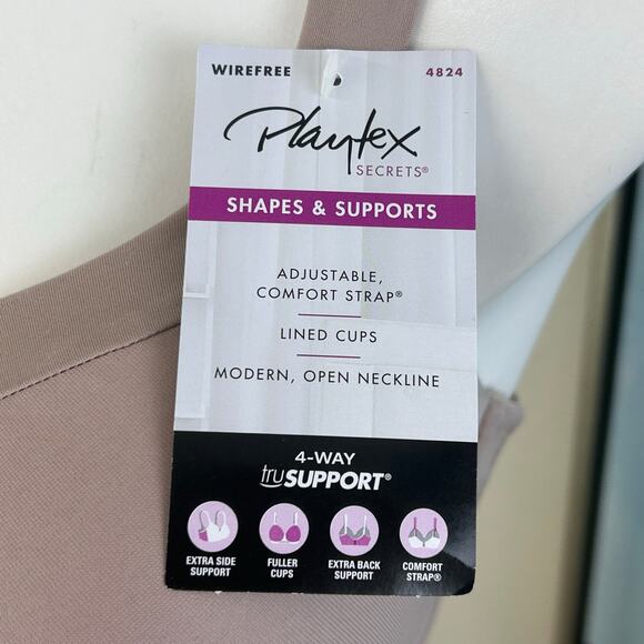 Playtex Secrets Full-Figure Wireless Bra
Size 40D Color-Taupe - Picture 6 of 7